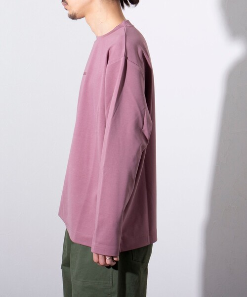 GLOSTER（グロスター）の「【GLOSTER/グロスター】ボックスロゴ刺繍 ポンチ長袖Tシャツ（Tシャツ/カットソー・メンズ・ホワイト/ネイビー/ピンク/ブルーグレー・S/M/L）」の12枚目の写真