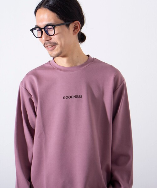 GLOSTER（グロスター）の「【GLOSTER/グロスター】ボックスロゴ刺繍 ポンチ長袖Tシャツ（Tシャツ/カットソー・メンズ・ホワイト/ネイビー/ピンク/ブルーグレー・S/M/L）」の13枚目の写真