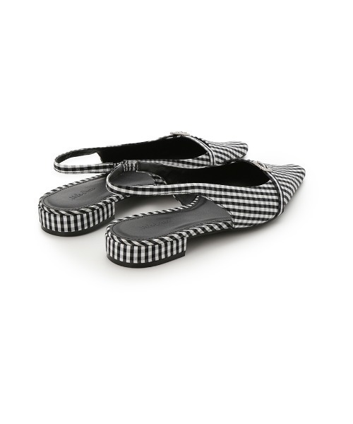 Mila Owen(ミラオーウェン)の「ビジューベルトフラットパンプス(パンプス・レディース・チェック/ライム/ブラック・36/37/38)」の6枚目の写真