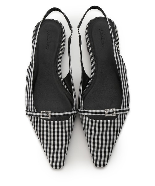 Mila Owen(ミラオーウェン)の「ビジューベルトフラットパンプス(パンプス・レディース・チェック/ライム/ブラック・36/37/38)」の5枚目の写真