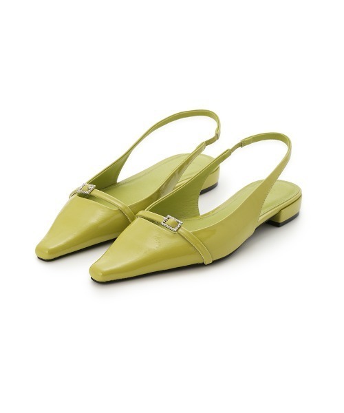 Mila Owen(ミラオーウェン)の「ビジューベルトフラットパンプス(パンプス・レディース・チェック/ライム/ブラック・36/37/38)」の12枚目の写真