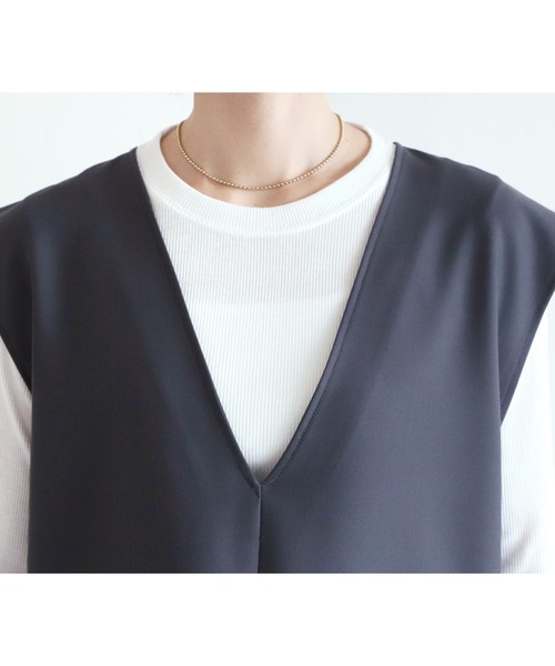 reca（レカ）の「Vネックベスト×カーブパンツ2点セット（スーツセット・レディース・グレー/ブラック/サンドベージュ・S/M/L/XL）」の18枚目の写真