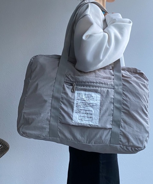 sakishimatokyo（サキシマトーキョー）の「【軽量】ポケッタブルボストンバッグ（ボストンバッグ・レディース・グレー/ベージュ/ブラック・FREE）」の2枚目の写真