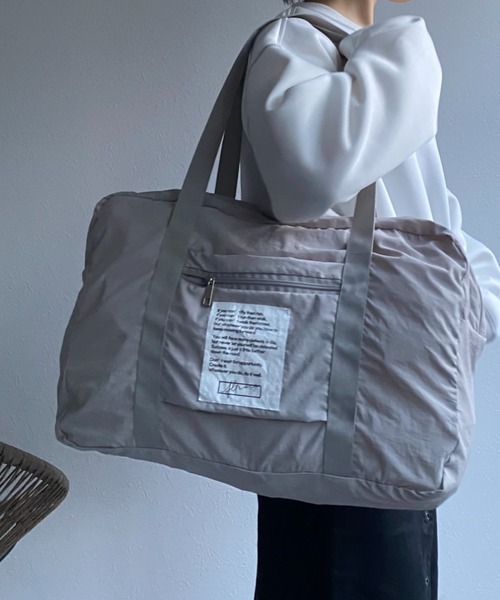 sakishimatokyo（サキシマトーキョー）の「【軽量】ポケッタブルボストンバッグ（ボストンバッグ・レディース・グレー/ベージュ/ブラック・FREE）」の5枚目の写真