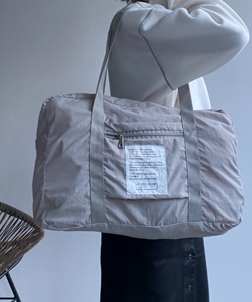 sakishimatokyo（サキシマトーキョー）の「【軽量】ポケッタブルボストンバッグ（ボストンバッグ・レディース・グレー/ベージュ/ブラック・FREE）」の9枚目の写真