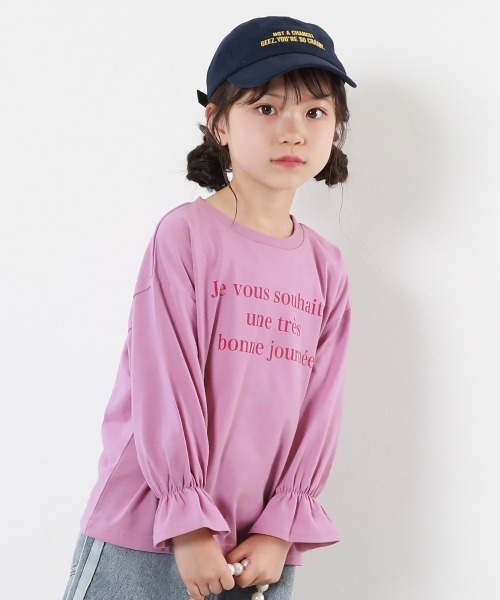 KAPITÁL パッチワークデザイン 長袖Tシャツ ピンク ガールズ アソートデザイン 長袖Tシャツ（Tシャツ/カットソー