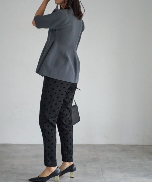 each（イーチ）の「フロッキードットセンターシームパンツ（その他パンツ・レディース・アイボリー/グレー/ブラック・FREE）」の11枚目の写真
