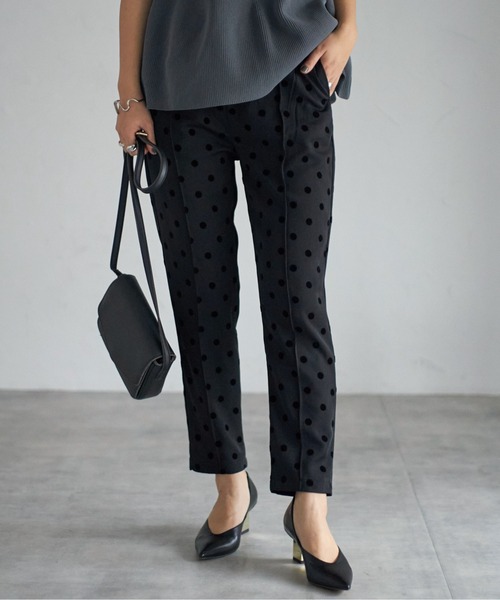 each（イーチ）の「フロッキードットセンターシームパンツ（その他パンツ・レディース・アイボリー/グレー/ブラック・FREE）」の18枚目の写真