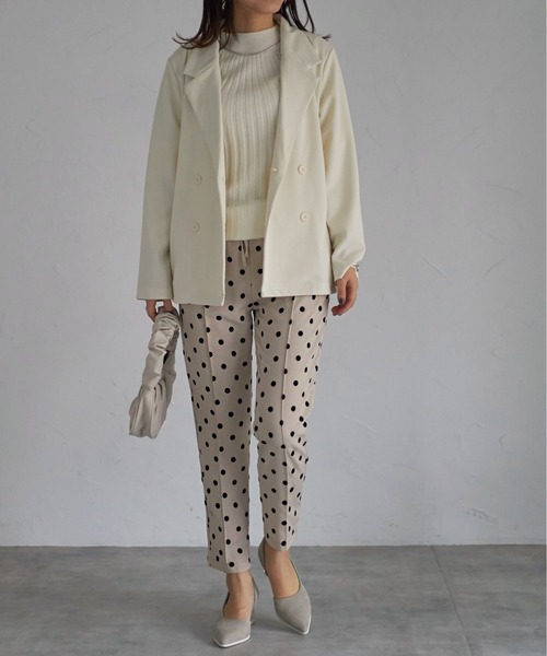 each（イーチ）の「フロッキードットセンターシームパンツ（その他パンツ・レディース・アイボリー/グレー/ブラック・FREE）」の16枚目の写真
