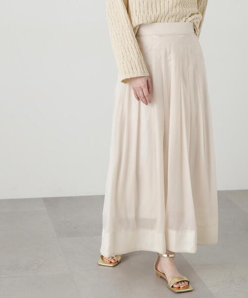 N.(N. Natural Beauty Basic)(エヌエヌナチュラルビューティーベーシック)の「◆ウエストタックシアーフレアスカート(スカート・レディース・オフホワイト/ブラック系その他/グレー・MEDIUM)」の20枚目の写真