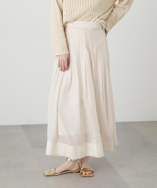 N.(N. Natural Beauty Basic)(エヌエヌナチュラルビューティーベーシック)の「◆ウエストタックシアーフレアスカート(スカート・レディース・オフホワイト/ブラック系その他/グレー・MEDIUM)」の21枚目の写真