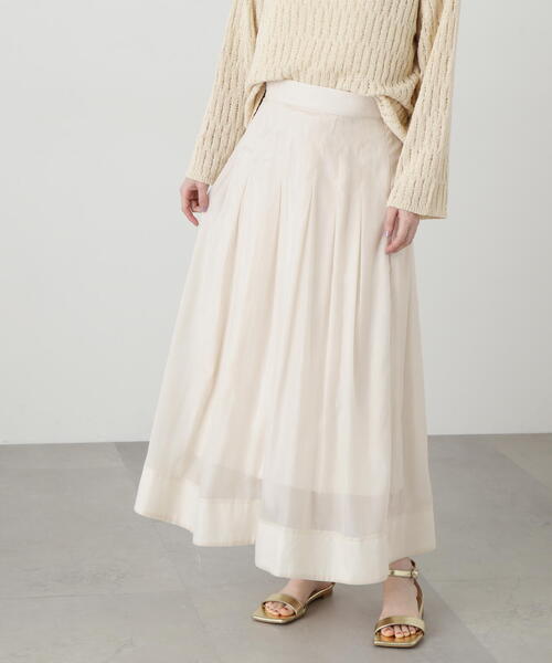 N.(N. Natural Beauty Basic)(エヌエヌナチュラルビューティーベーシック)の「◆ウエストタックシアーフレアスカート(スカート・レディース・オフホワイト/ブラック系その他/グレー・MEDIUM)」の22枚目の写真