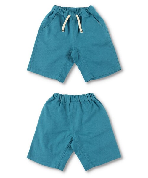 BRANSHES（ブランシェス）の「【爽パン / 綿100％】パナマ織りカラーハーフパンツ（その他パンツ・キッズ・ライトグリーン/カーキオリーブ/ブルーグレー/ピンク/イエロー/ブルー/ブラック/レッド/ネイビー/チャコールグレー・90/100/110/120/130/140/150/160）」の3枚目の写真