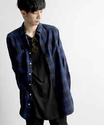 WEGO | WEGO/レーヨンオンブレチェックロングシャツ(シャツ/ブラウス)