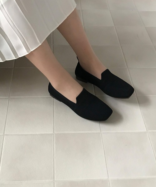 tone(トーン)の「BOUQET 洗える軽量スクエアニットパンプス/hsky(パンプス・レディース・ブルー/ブラック/カーキ/ホワイト・SMALL/MEDIUM/X-LARGE/LARGE)」の1枚目の写真