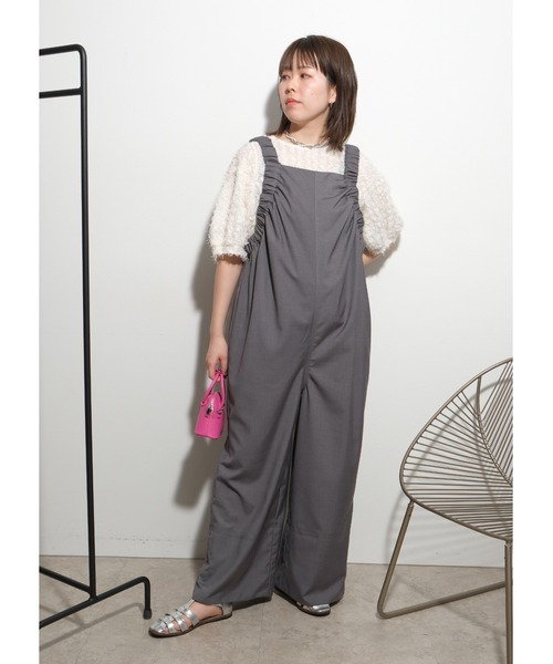 palm RICHE（ポームリシュ）の「ギャザーサロペ（サロペット 
