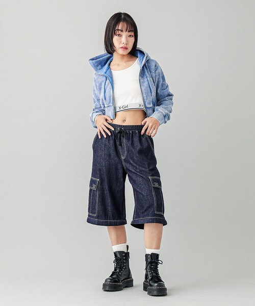 れったろ。様★専用/お値下げ！HYS⭐ガール⭐新品タグ付き X-girl（エックスガール）の「PIGMENT DYED SWEAT ZIP UP HOODIE