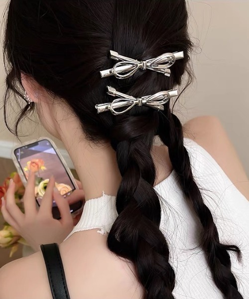 ꫛꫀꪝ✧‧˚Color チロルリボンクリップ＆ヘアゴム୨୧⑅*. Kuromiリボンクリップセット – BUNNY APARTMENT