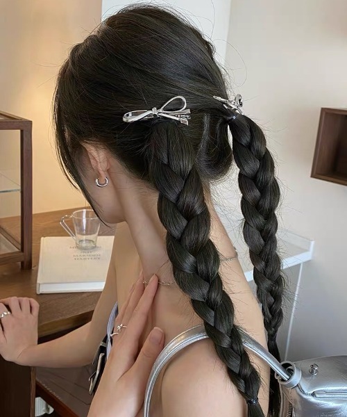 シルバーリボンヘアアクセサリー（ヘアゴム）｜E&C closet…（イー