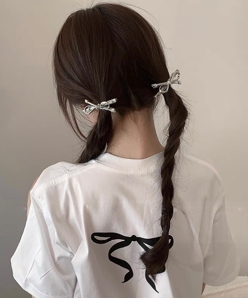 シルバーリボンヘアアクセサリー（ヘアゴム）｜E&C closet