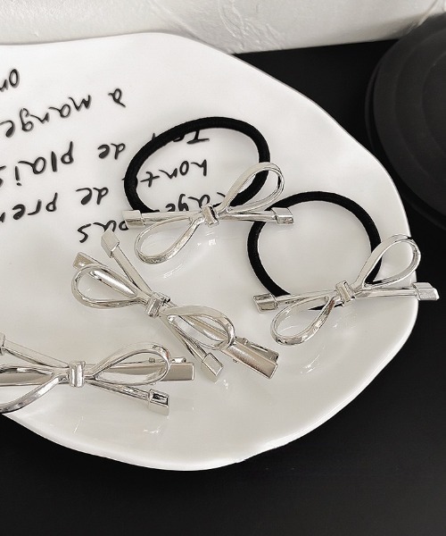 シルバーリボンヘアアクセサリー（ヘアゴム）｜E&C closet…（イー