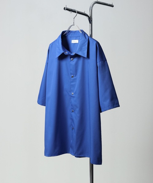 NILWAY(ニルウェイ)の「スナップボタン レギュラーカラー 半袖 シャツ(シャツ/ブラウス・メンズ・ホワイト/パープル/チャコール/ターコイズブルー/ブルー/ワイン/ブラック・LARGE/MEDIUM)」の5枚目の写真