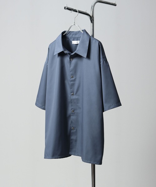 NILWAY(ニルウェイ)の「スナップボタン レギュラーカラー 半袖 シャツ(シャツ/ブラウス・メンズ・ホワイト/パープル/チャコール/ターコイズブルー/ブルー/ワイン/ブラック・LARGE/MEDIUM)」の3枚目の写真