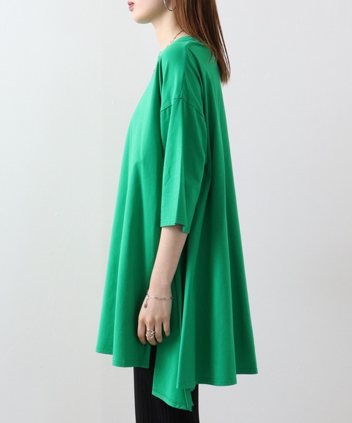 FUNALIVE（ファンアライブ）の「Abanicos バックティアード　フレアチュニック（チュニック・レディース・グリーン/ダークパープル・LL/L/M）」の13枚目の写真