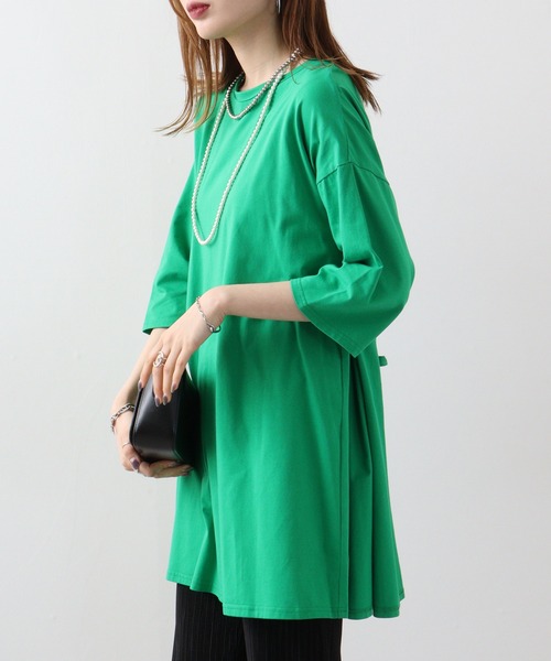 FUNALIVE（ファンアライブ）の「Abanicos バックティアード　フレアチュニック（チュニック・レディース・グリーン/ダークパープル・LL/L/M）」の9枚目の写真