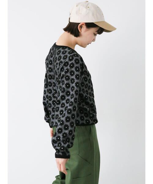 ehka sopo（エヘカソポ）の「花膨れジャカードリングドットカーディガン（カーディガン/ボレロ・レディース・ブラック/グリーン/ブルー・F）」の11枚目の写真