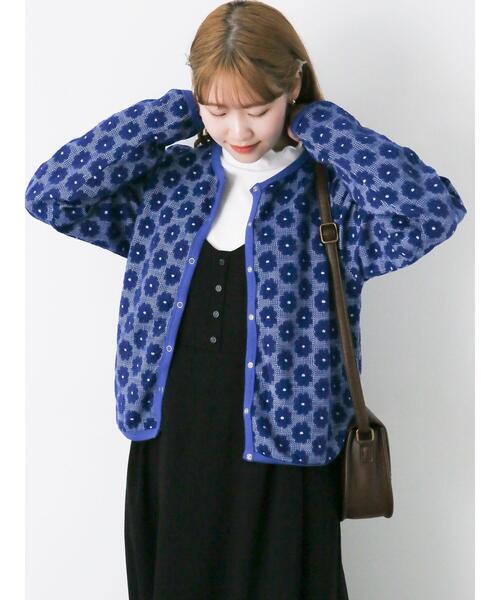 ehka sopo（エヘカソポ）の「花膨れジャカードリングドットカーディガン（カーディガン/ボレロ・レディース・ブラック/グリーン/ブルー・F）」の17枚目の写真