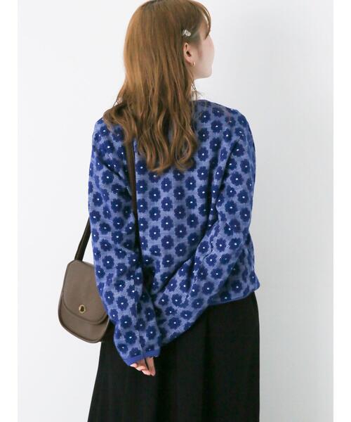 ehka sopo（エヘカソポ）の「花膨れジャカードリングドットカーディガン（カーディガン/ボレロ・レディース・ブラック/グリーン/ブルー・F）」の19枚目の写真