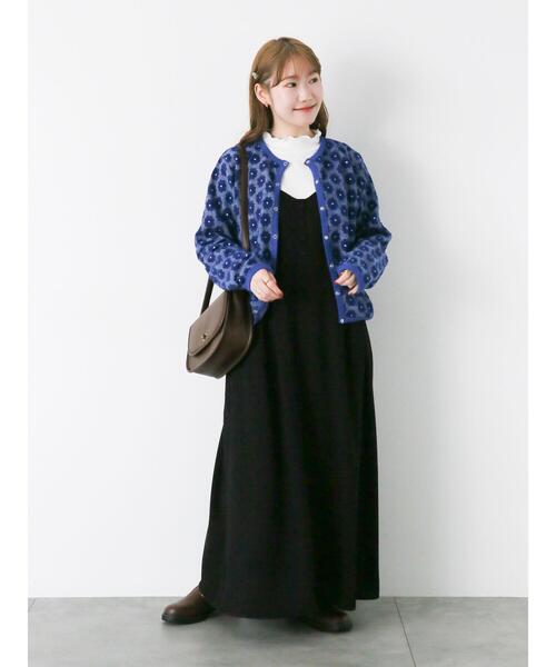 ehka sopo（エヘカソポ）の「花膨れジャカードリングドットカーディガン（カーディガン/ボレロ・レディース・ブラック/グリーン/ブルー・F）」の20枚目の写真