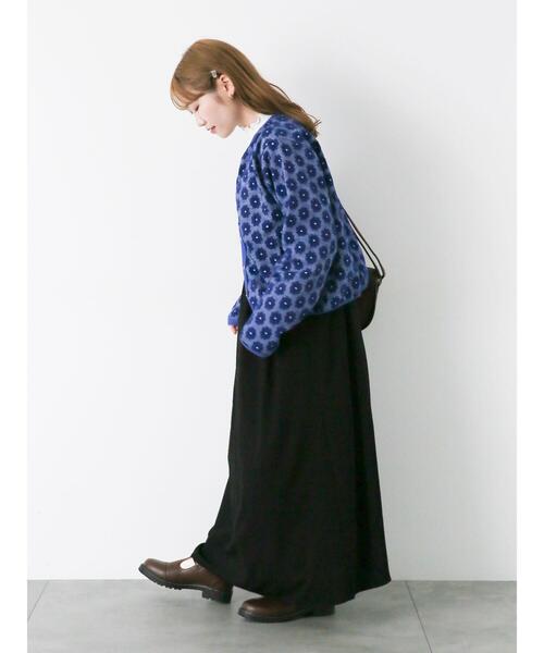 ehka sopo（エヘカソポ）の「花膨れジャカードリングドットカーディガン（カーディガン/ボレロ・レディース・ブラック/グリーン/ブルー・F）」の21枚目の写真