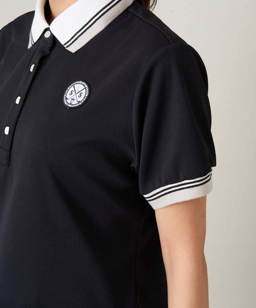 a.v.v(アーヴェヴェ)の「レディースゴルフウエア ラインリブポロシャツ(Tシャツ/カットソー・レディース・ブラック/ホワイト・36/38/40)」の15枚目の写真