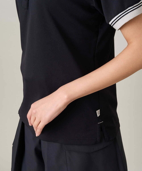 a.v.v(アーヴェヴェ)の「レディースゴルフウエア ラインリブポロシャツ(Tシャツ/カットソー・レディース・ブラック/ホワイト・36/38/40)」の16枚目の写真