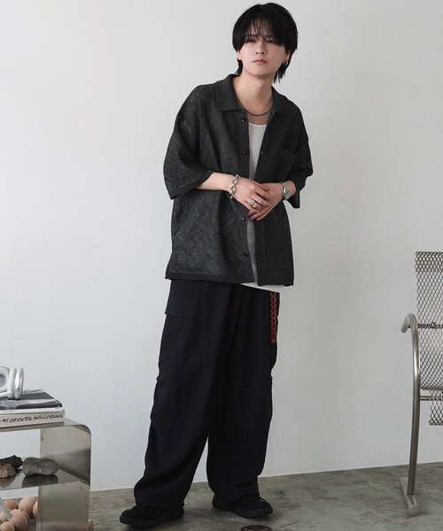 JACQUARD MESH KNIT SHIRT（シャツ/ブラウス）｜WYM LIDNM（ウィム バイ リドム）