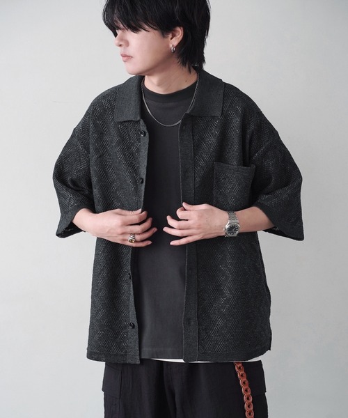 JACQUARD MESH KNIT SHIRT（シャツ/ブラウス）｜WYM LIDNM（ウィム バイ リドム）