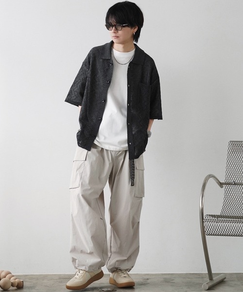 JACQUARD MESH KNIT SHIRT（シャツ/ブラウス）｜WYM LIDNM（ウィム バイ リドム）