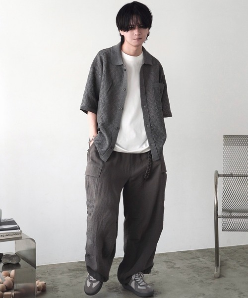 JACQUARD MESH KNIT SHIRT（シャツ/ブラウス）｜WYM LIDNM（ウィム バイ リドム）