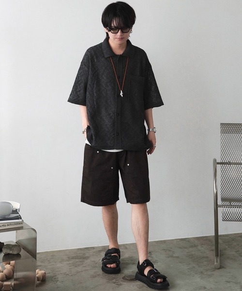 JACQUARD MESH KNIT SHIRT（シャツ/ブラウス）｜WYM LIDNM（ウィム バイ リドム）