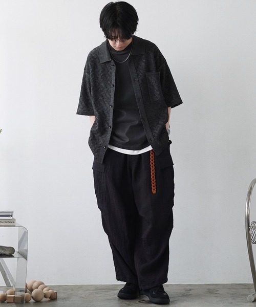 JACQUARD MESH KNIT SHIRT（シャツ/ブラウス）｜WYM LIDNM（ウィム バイ リドム）