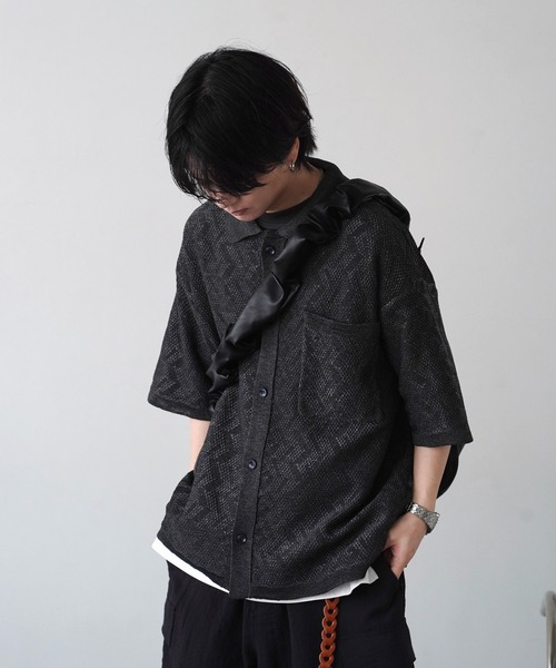 JACQUARD MESH KNIT SHIRT（シャツ/ブラウス）｜WYM LIDNM（ウィム バイ リドム）