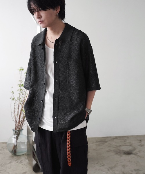JACQUARD MESH KNIT SHIRT（シャツ/ブラウス）｜WYM LIDNM（ウィム バイ リドム）