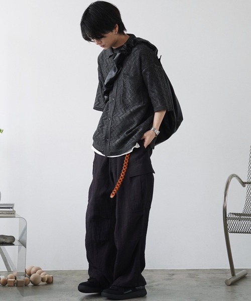 JACQUARD MESH KNIT SHIRT（シャツ/ブラウス）｜WYM LIDNM（ウィム バイ リドム）