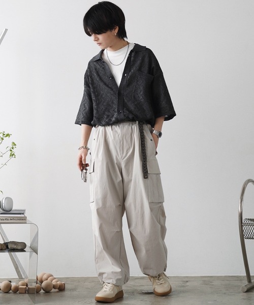 JACQUARD MESH KNIT SHIRT（シャツ/ブラウス）｜WYM LIDNM（ウィム バイ リドム）