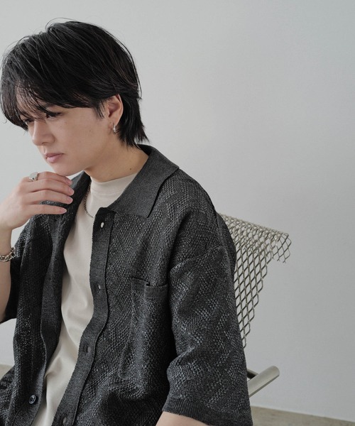 JACQUARD MESH KNIT SHIRT（シャツ/ブラウス）｜WYM LIDNM（ウィム バイ リドム）