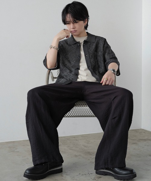 JACQUARD MESH KNIT SHIRT（シャツ/ブラウス）｜WYM LIDNM（ウィム バイ リドム）