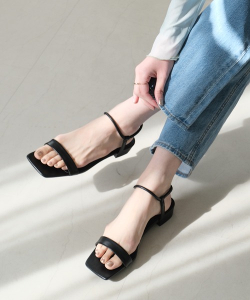 AmiAmi（アミアミ）の「【2026春夏再販！】片手でサッと3秒！ゴムストラップスクエアトゥサンダル（サンダル・レディース・ブラック/ブロンズ/シルバー/アイボリー/グレイッシュベージュ/ブルー/オレンジ/ブラウン系その他/ゴールド/ブラック系その他/バーガンディー/ライム・S/M/LL/L/3L）」の15枚目の写真