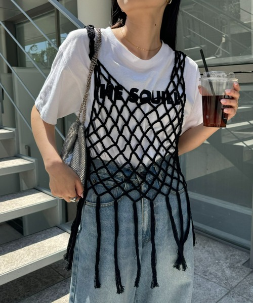 WILLOW（ウィロー）の「【willow】マクラメフリンジベスト（ベスト・レディース・ブラック/ベージュ・ONE SIZE）」の19枚目の写真